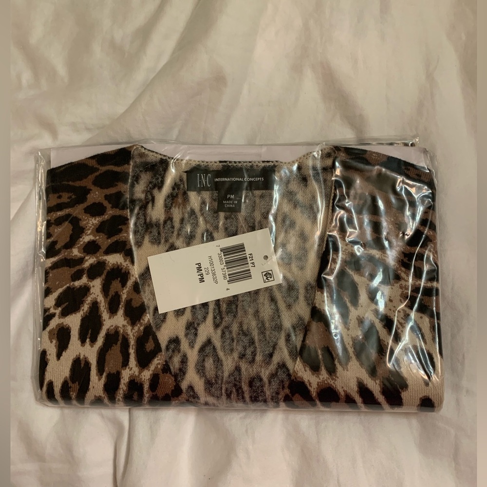 Leopard print sweater brand new in packaging